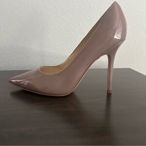 Nine West Glossy Taupe Patent Leather Stiletto Heels. Size 8.